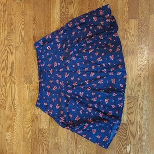 Women's Old Navy Navy/Orange Lightweight Skirt with Flowers, Medium